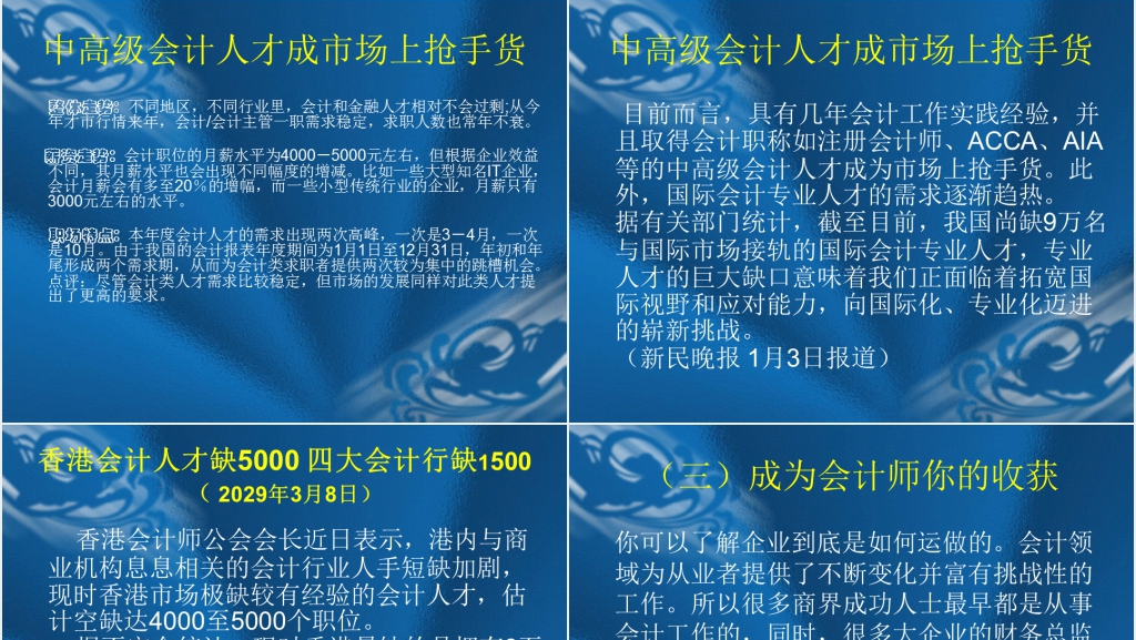 会计学专业职业生涯规划书PPT范文 会计学专业职业生涯规划书PPT范文