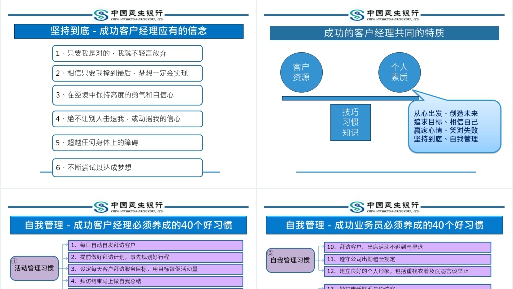 银行客户经理岗位营销技能提升与目标客户拓展技巧PPT范文 银行客户经理岗位营销技能提升与目标客户拓展技巧PPT范文