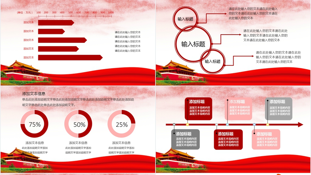 喜庆庄严风国庆安保工作总结PPT模板 喜庆庄严风国庆安保工作总结PPT模板