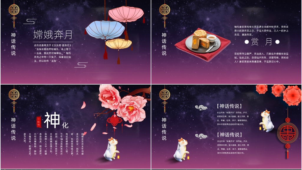 中秋节的习俗习惯和来历PPT模板 中秋节的习俗习惯和来历PPT模板