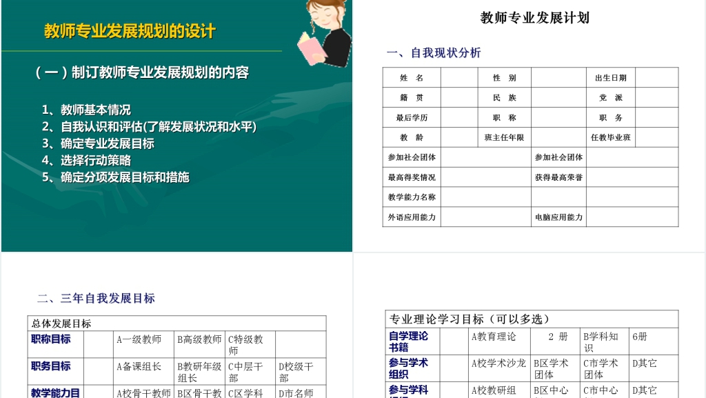 教师近五年发展职业规划PPT模板 教师近五年发展职业规划PPT模板