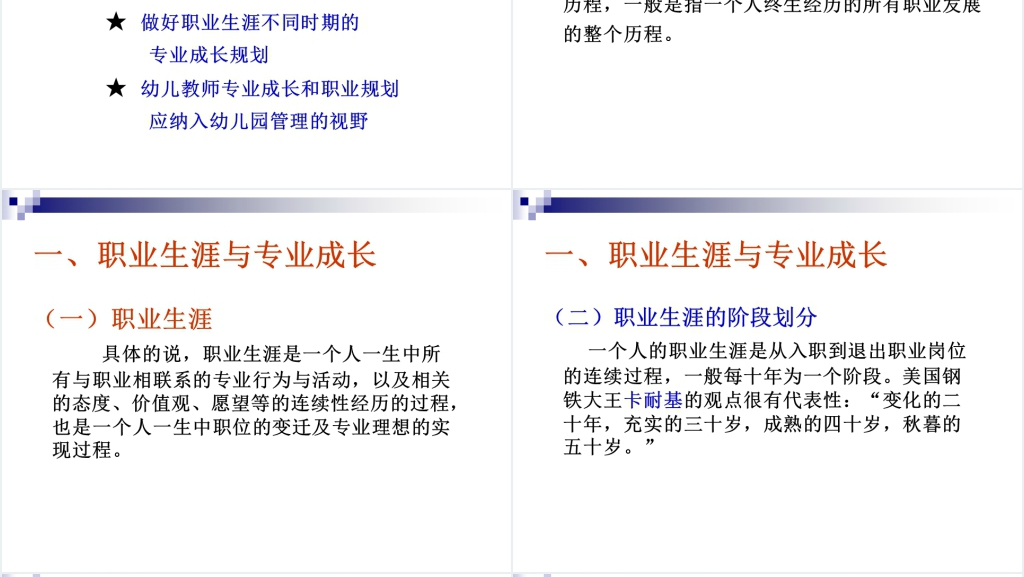幼儿教师专业成长与职业生涯规划PPT范文 幼儿教师专业成长与职业生涯规划PPT范文