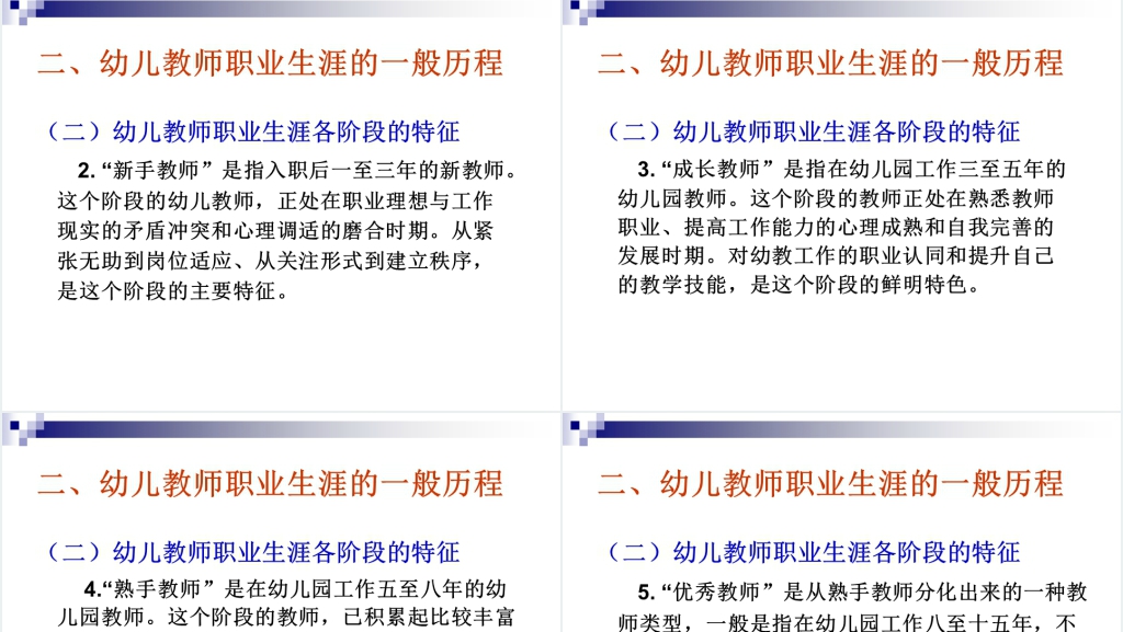 幼儿教师专业成长与职业生涯规划PPT范文 幼儿教师专业成长与职业生涯规划PPT范文