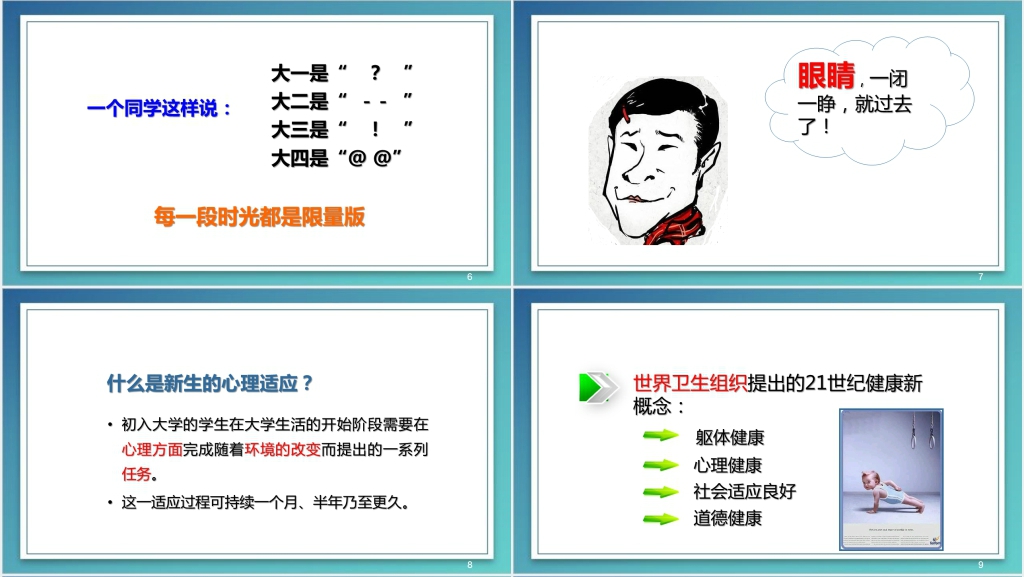 大学生新生心理适应性教育讲座PPT模板 大学生新生心理适应性教育讲座PPT模板