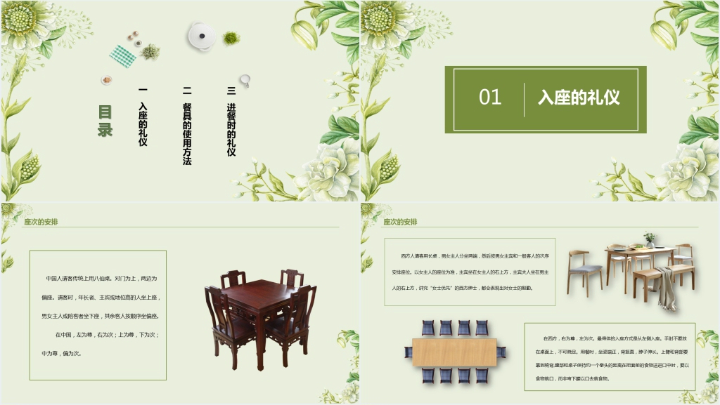 中西方餐桌礼仪PPT课件 中西方餐桌礼仪PPT课件
