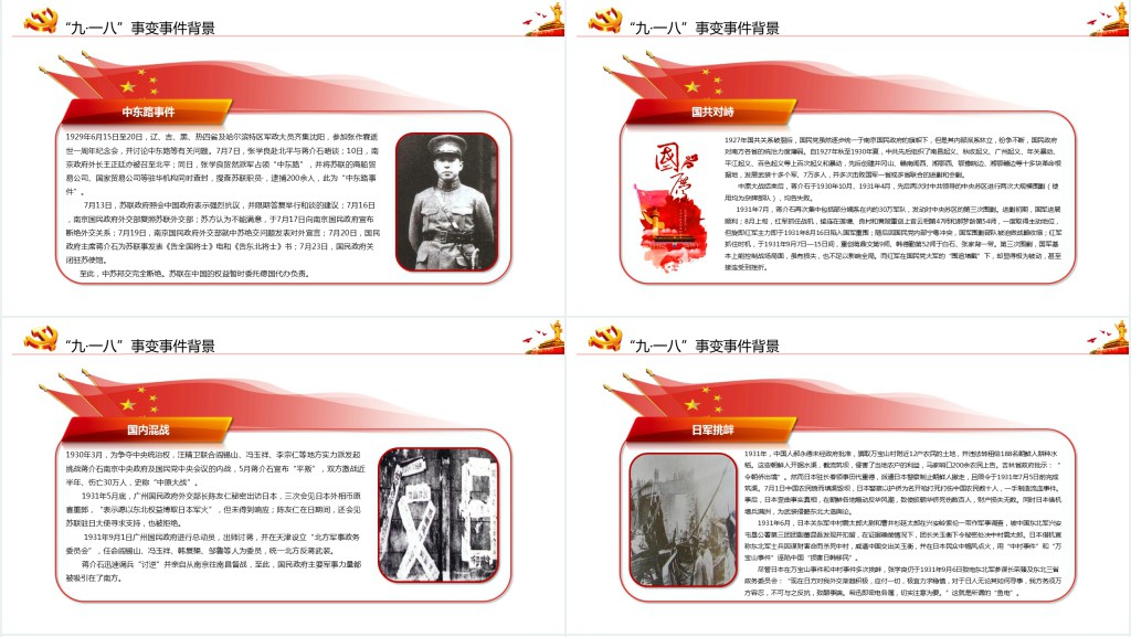 国耻纪念日九一八事变主题PPT 国耻纪念日九一八事变主题PPT