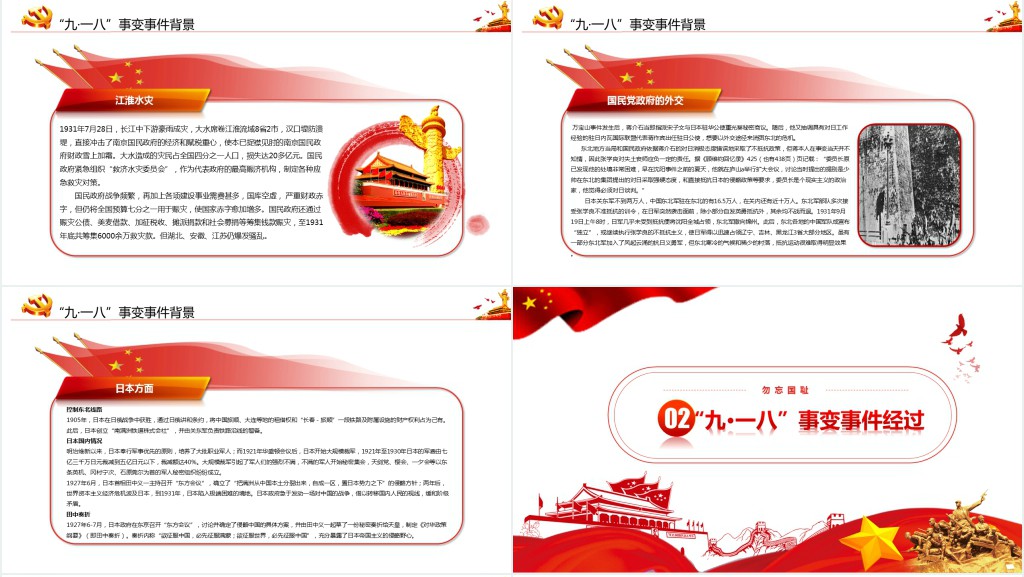 国耻纪念日九一八事变主题PPT 国耻纪念日九一八事变主题PPT