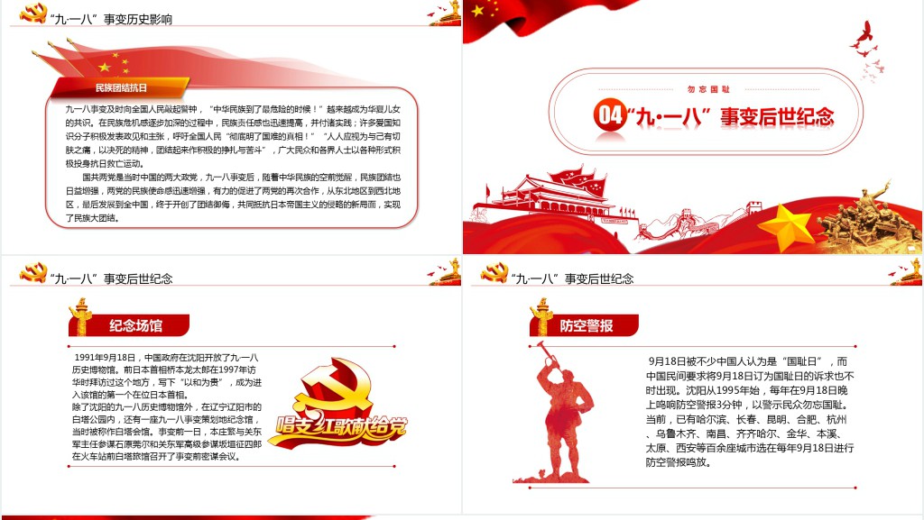 国耻纪念日九一八事变主题PPT 国耻纪念日九一八事变主题PPT