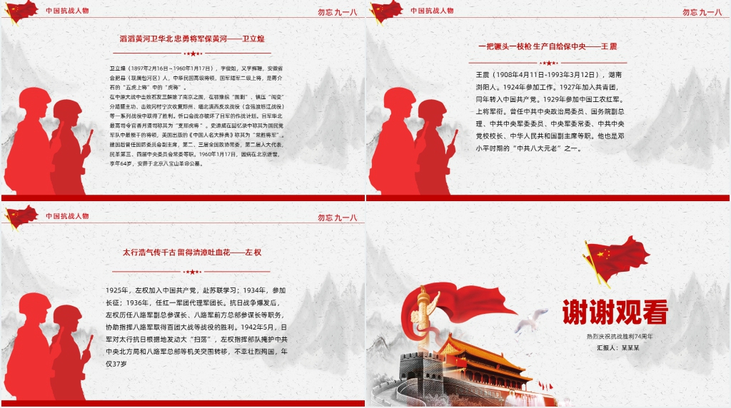 党政风抗战胜利勿忘九一八主题PPT模板 党政风抗战胜利勿忘九一八主题PPT模板