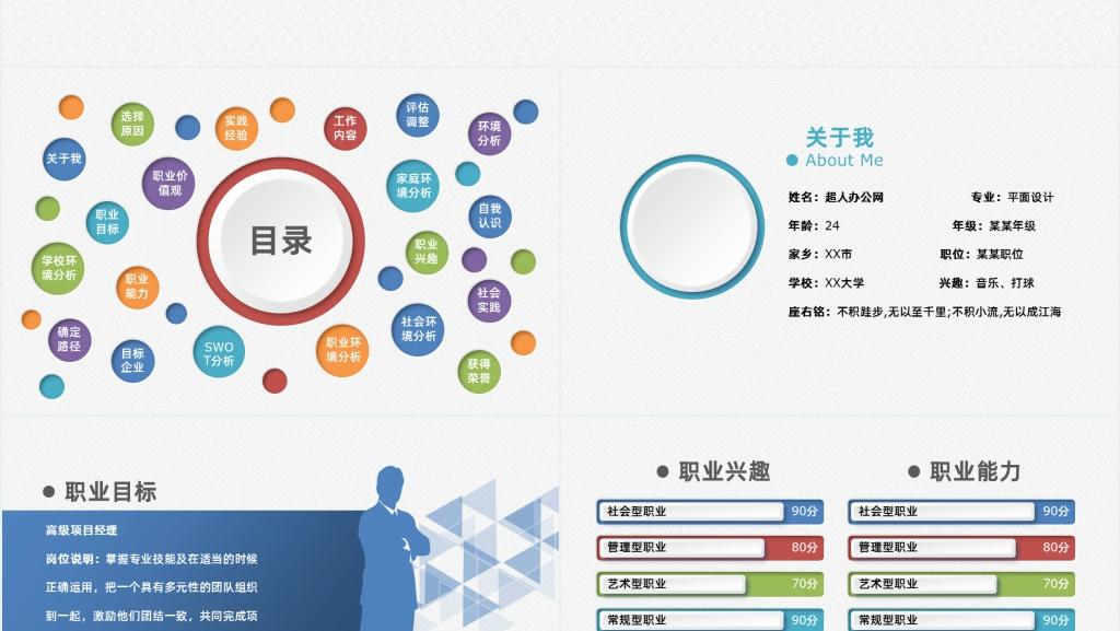 大学平面设计专业职业生涯规划PPT模板 大学平面设计专业职业生涯规划PPT模板