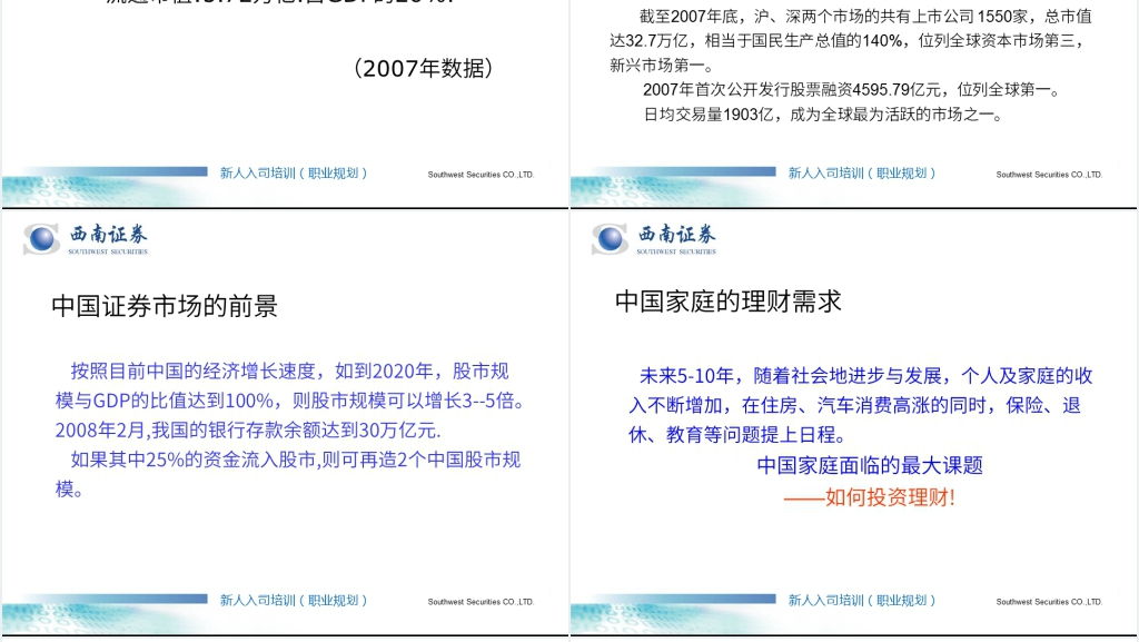证券公司员柜员职业规划培训PPT范文 证券公司员柜员职业规划培训PPT范文