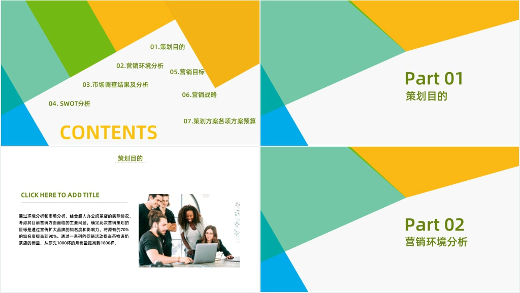 市场营销专业实习报告PPT模板 市场营销专业实习报告PPT模板
