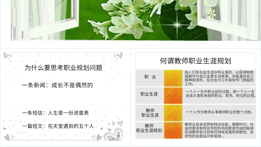 中小学教师职业生涯规划书PPT范文