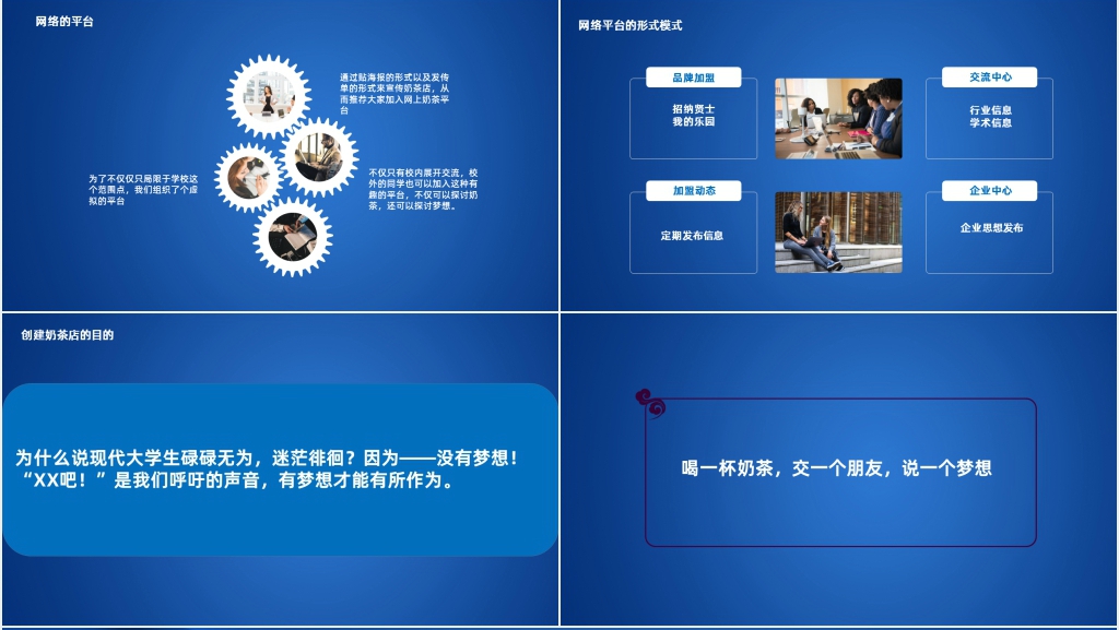 校园奶茶店经营创业计划书PPT模板