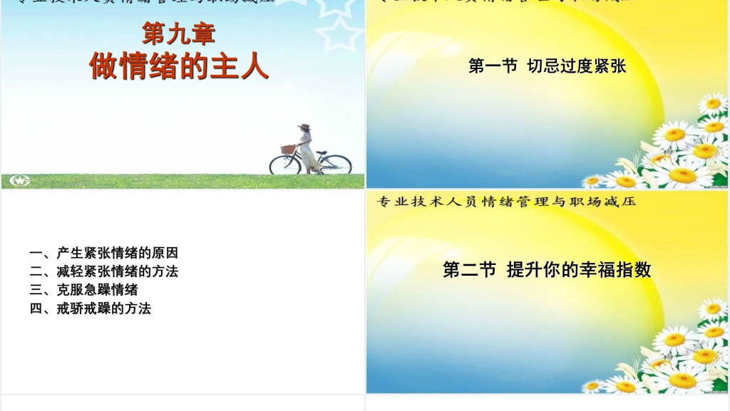 技术部员工情绪管理与职场减压PPT课件 技术部员工情绪管理与职场减压PPT课件