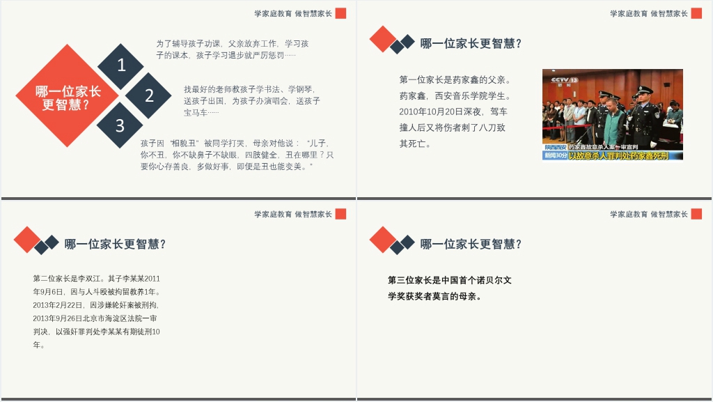 学家庭教育做智慧家长主题讲座PPT模板 学家庭教育做智慧家长主题讲座PPT模板