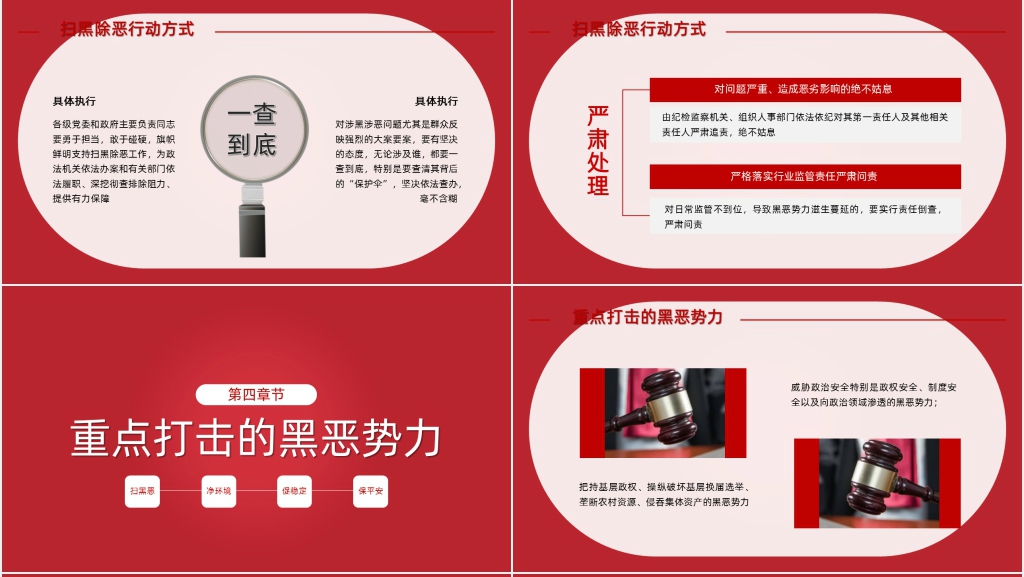 红色重拳出击开展扫黑除恶专项斗争创造安全稳定的社会环境PPT模板 红色重拳出击开展扫黑除恶专项斗争创造安全稳定的社会环境PPT模板