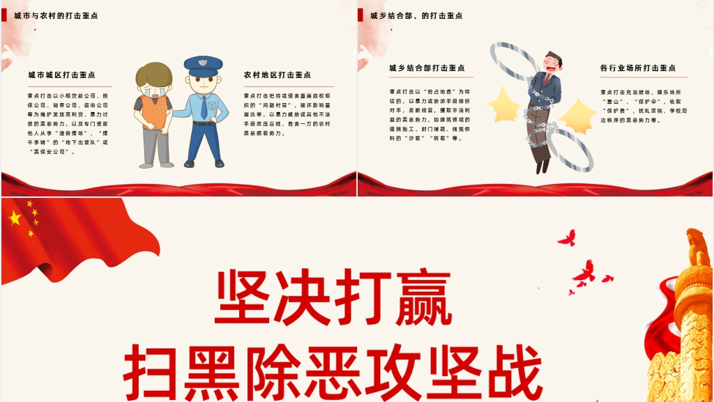 扫黑除恶打出声威共建和谐社会PPT党课 扫黑除恶打出声威共建和谐社会PPT党课