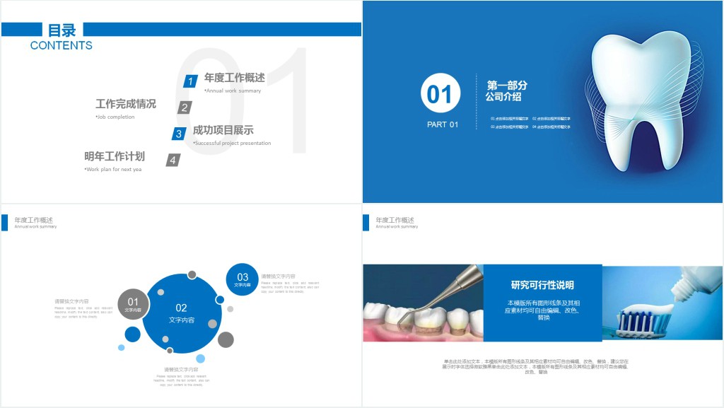 牙科医师工作总结汇报PPT模板 牙科医师工作总结汇报PPT模板