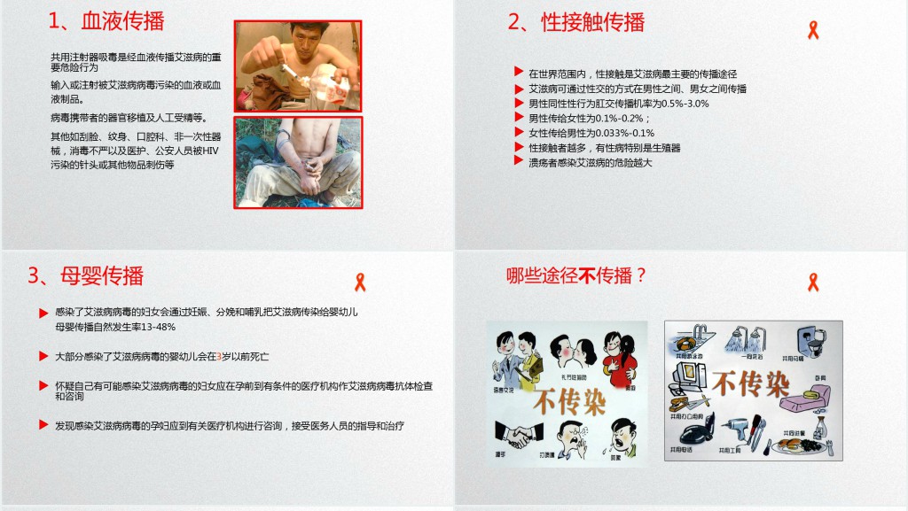 如何科学预防艾滋病宣传PPT模板 如何科学预防艾滋病宣传PPT模板