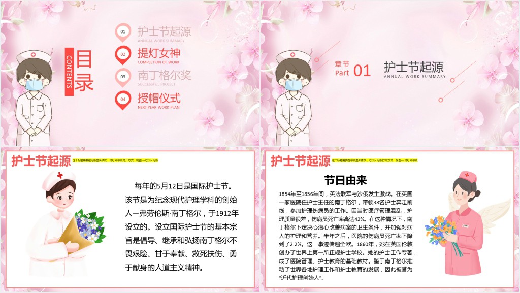 庆祝护士节节日快乐PPT模板 庆祝护士节节日快乐PPT模板