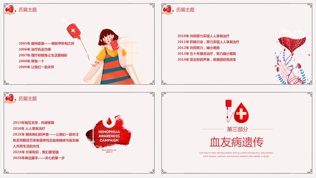 世界血友病日主题会PPT模板