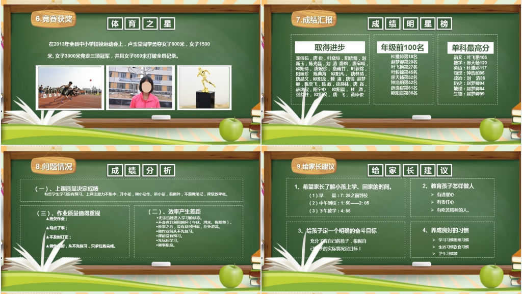 黑板风高一家长会流程PPT模板 黑板风高一家长会流程PPT模板
