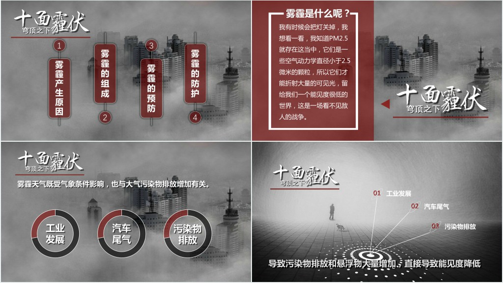 有关雾霾成因及治理措施主题PPT 有关雾霾成因及治理措施主题PPT