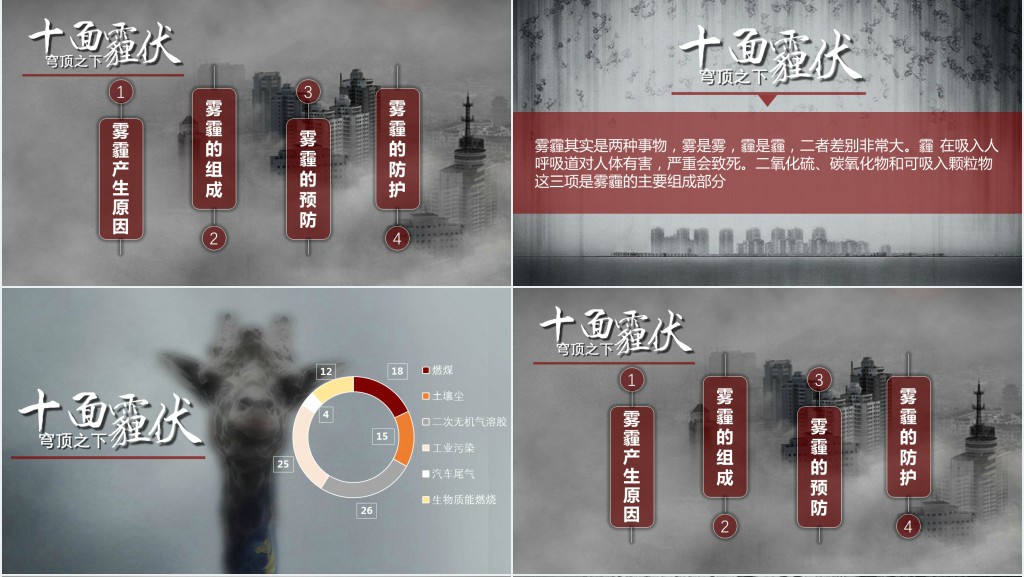 有关雾霾成因及治理措施主题PPT 有关雾霾成因及治理措施主题PPT