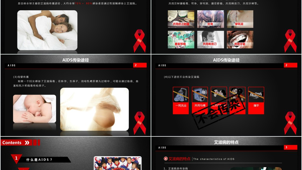 艾滋病日科普宣传活动PPT模板 艾滋病日科普宣传活动PPT模板