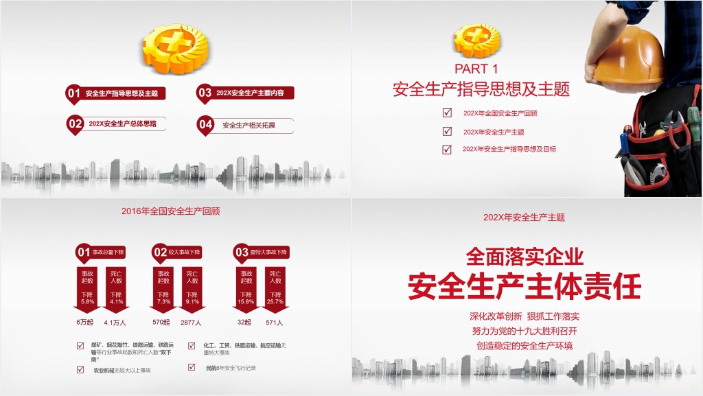 工地安全生产月教育宣传PPT模板 工地安全生产月教育宣传PPT模板