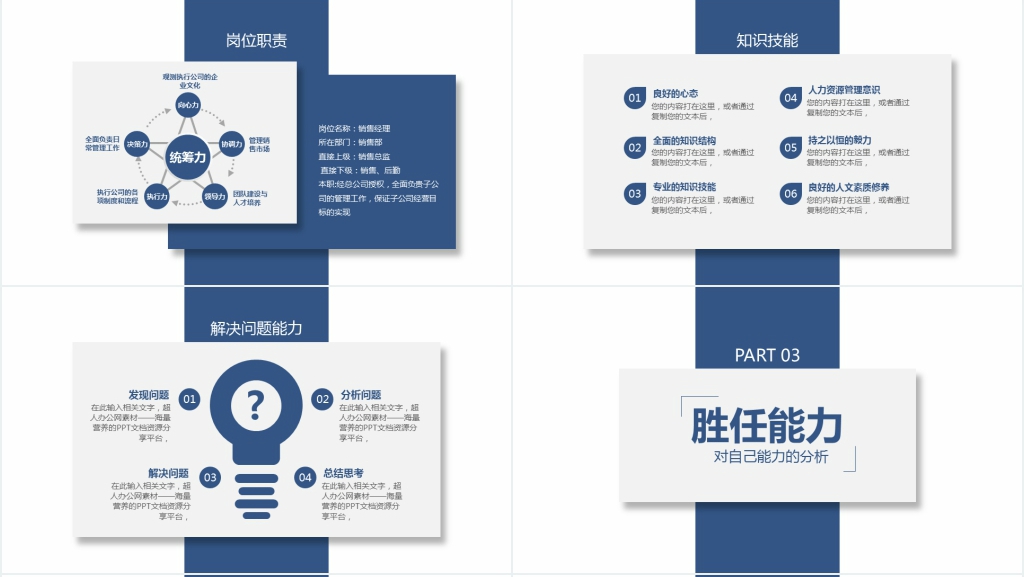 公司内部个人岗位竞聘PPT模板