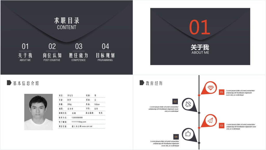 毕业生求职信个人简历PPT模板 毕业生求职信个人简历PPT模板