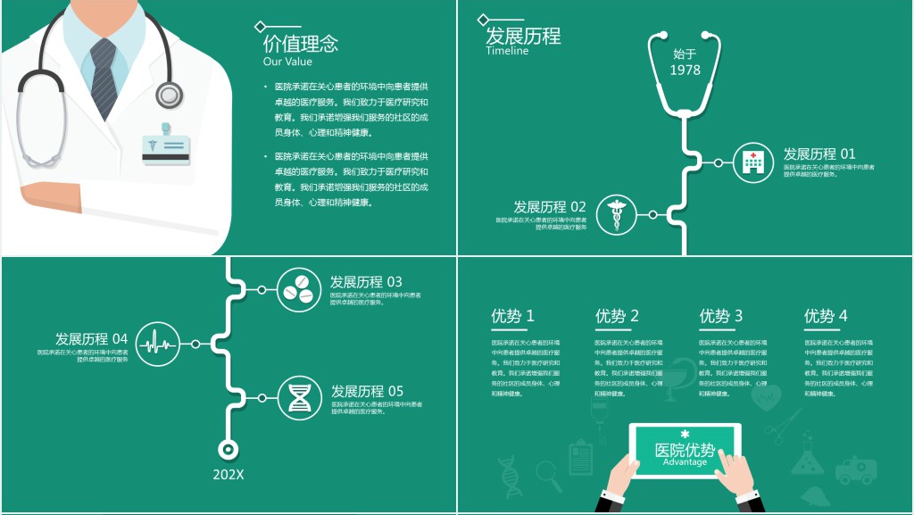 中国现代医疗宣传PPT模板 中国现代医疗宣传PPT模板