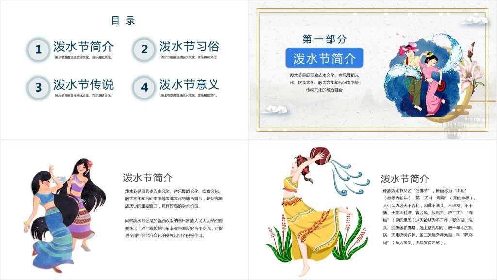 傣族傣族的泼水节文化介绍PPT 傣族傣族的泼水节文化介绍PPT