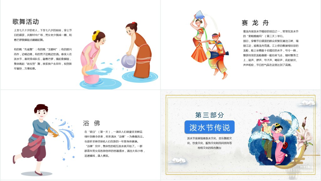 傣族傣族的泼水节文化介绍PPT 傣族傣族的泼水节文化介绍PPT