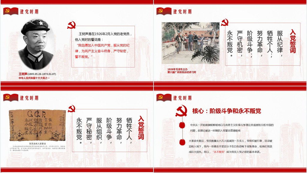 党政风加共产党誓词历史沿革与解析PPT党课 党政风加共产党誓词历史沿革与解析PPT党课