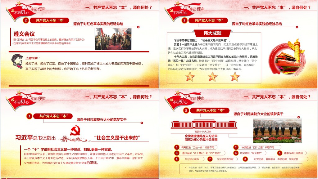 党政风共产党人不能忘本主题教育活动专题PPT党课 党政风共产党人不能忘本主题教育活动专题PPT党课