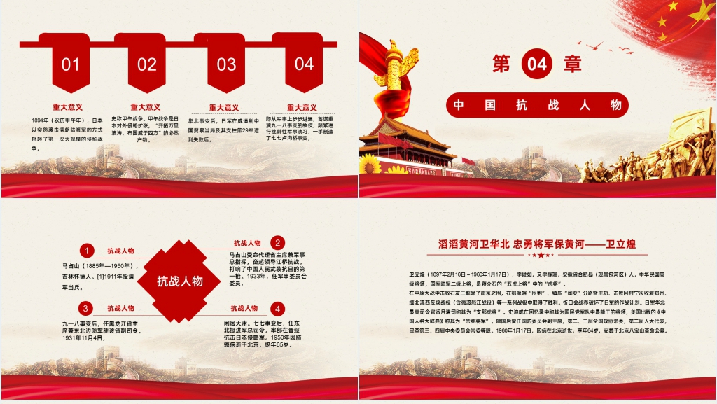 抗日战争胜利七十五周年纪念PPT模板