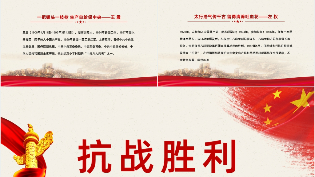 抗日战争胜利七十五周年纪念PPT模板