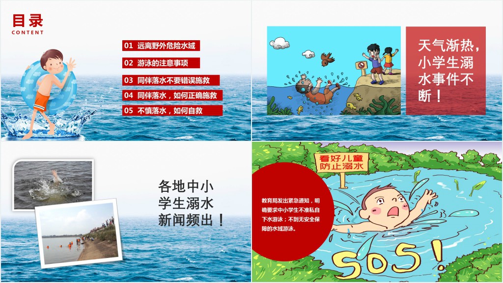 夏季防溺水的安全常识教案PPT课件