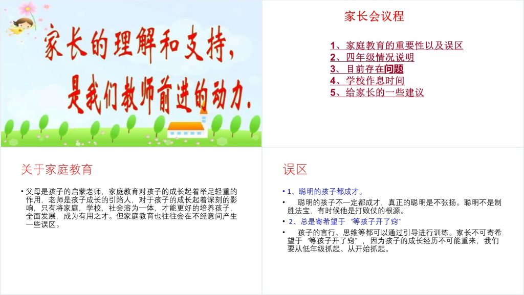 小学四年级期末家长会PPT真实课件案例 小学四年级期末家长会PPT真实课件案例