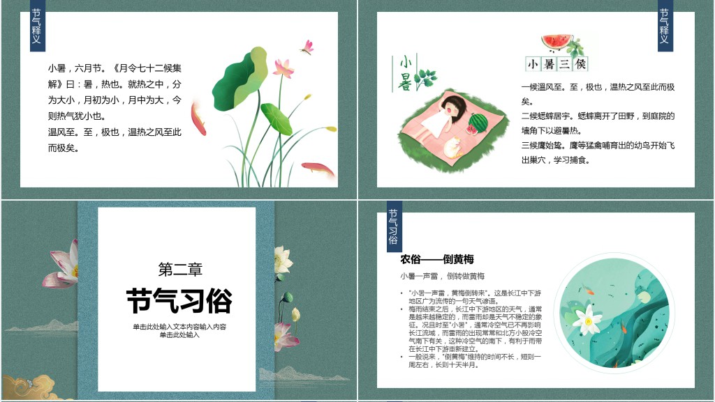 二十四节气小暑介绍PPT模板 二十四节气小暑介绍PPT模板