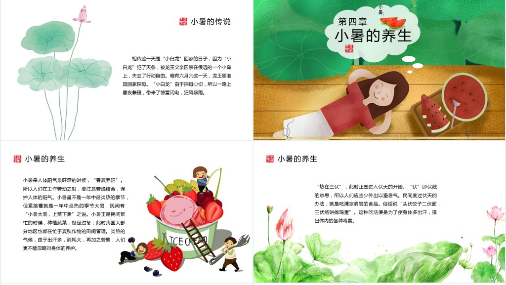 小暑节气的由来PPT模板 小暑节气的由来PPT模板