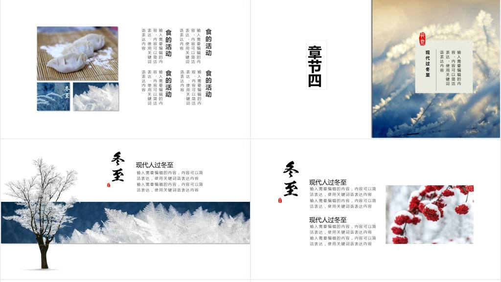 精美冬至节日节气主题PPT模板 精美冬至节日节气主题PPT模板