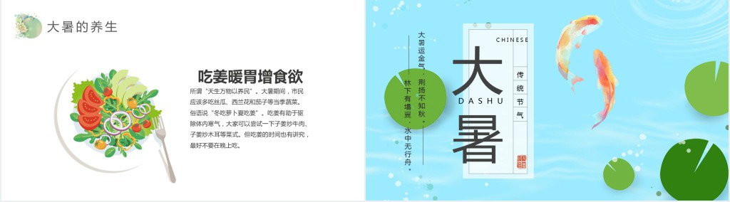 小清新24节气大暑介绍PPT课件