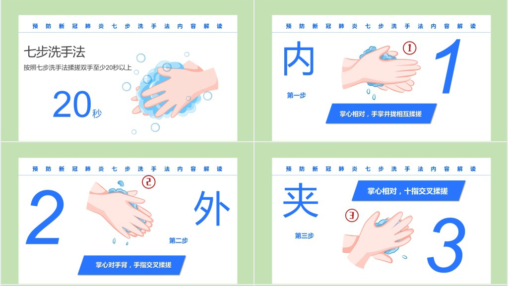 幼儿园疫情七步洗手法学习PPT课件 幼儿园疫情七步洗手法学习PPT课件