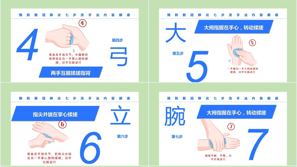 幼儿园疫情七步洗手法学习PPT课件 幼儿园疫情七步洗手法学习PPT课件