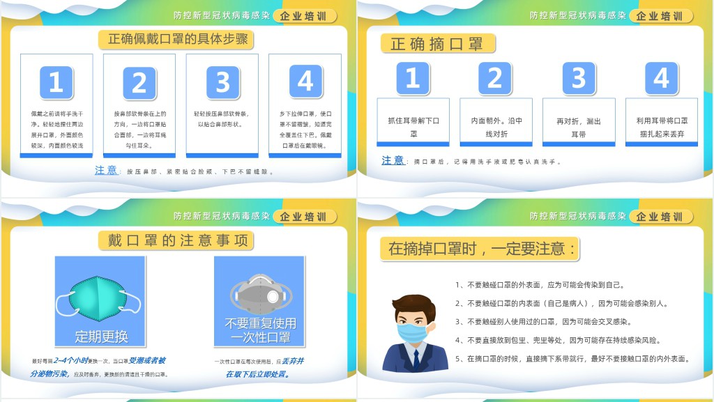 卡通风企业卫生防疫培训PPT模板 卡通风企业卫生防疫培训PPT模板