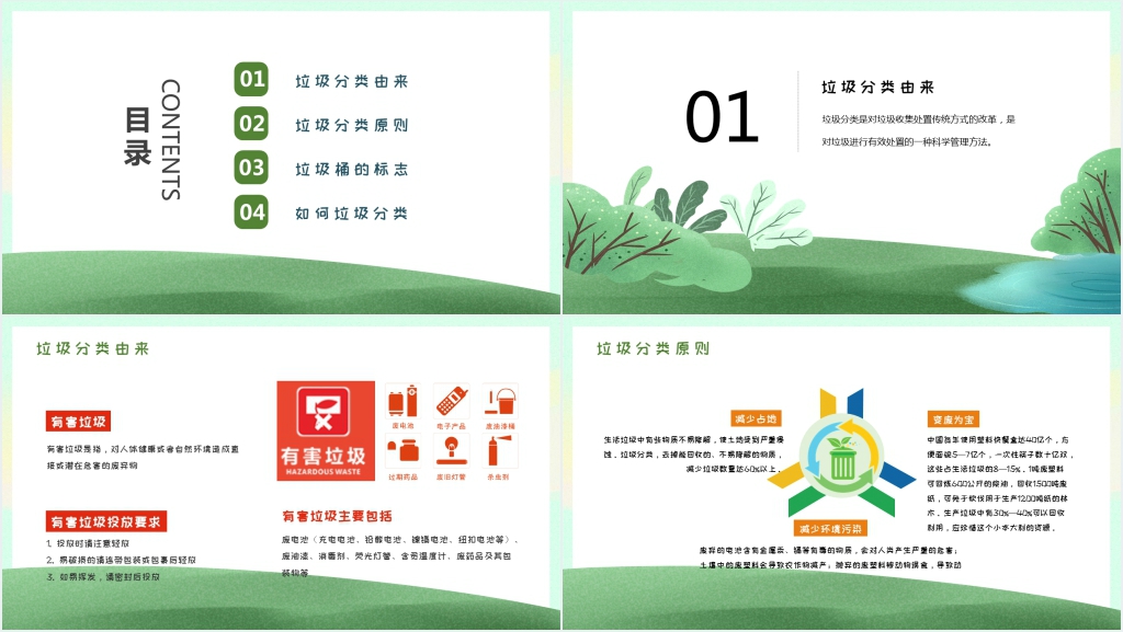 卡通清新垃圾分类PPT课件 卡通清新垃圾分类PPT课件